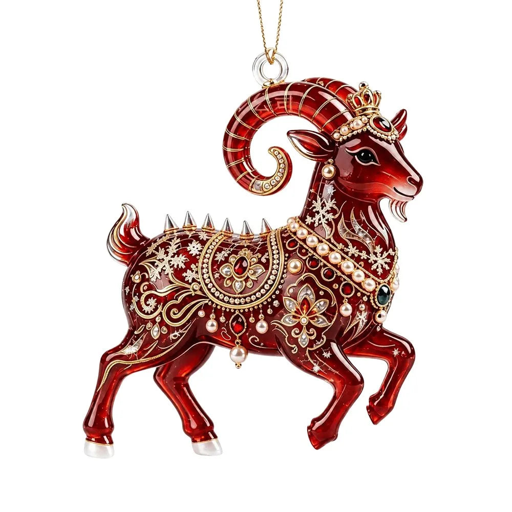 Acrylic Zodiac Ram Christmas Ornament – Red & Gold Angel Wings Christmas Ornament Richie's 7