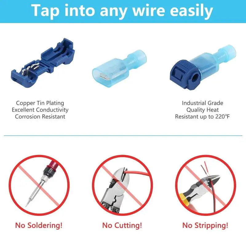 T-Tap Wire Connectors 60pcs Self-Stripping Quick Splice Kit Wire Splice Connectors Richie's