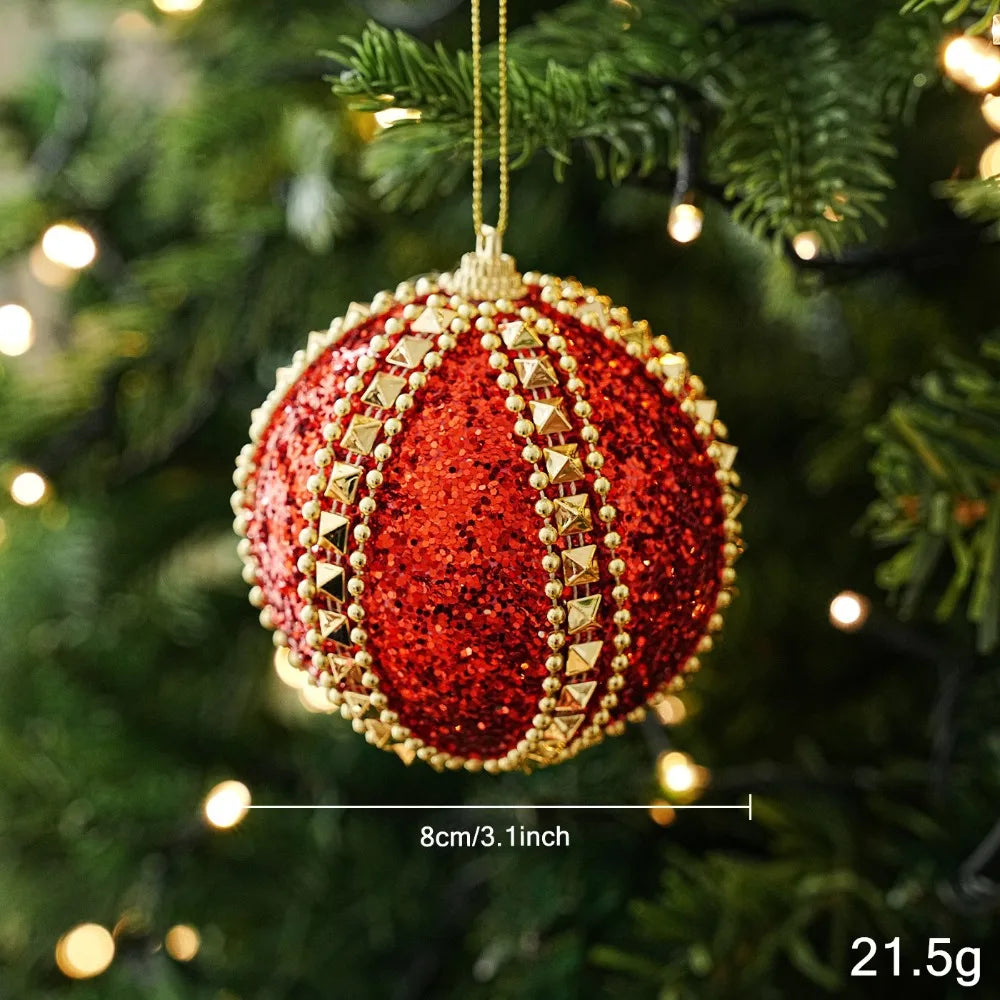 Pearl Foam Christmas Ball Ornament | Ribbed Wave Tree Decor Christmas Tree Ornament Richie's C