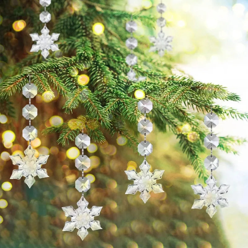 10pcs Acrylic Crystal Snowflake Ornaments – Holiday & Wedding Décor Christmas Ornaments Richie's