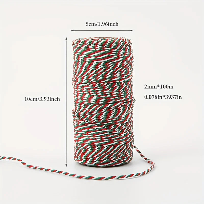 100m Cotton Craft Ribbon – Christmas Gift Wrapping & DIY Decor Decorative Craft Ribbon Richie's