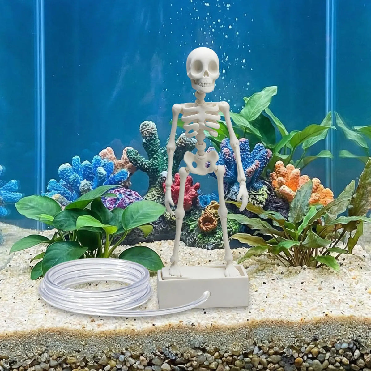 Dancing Skeleton Aquarium Bubbler Decoration with Air Hose Aquarium Bubbler Ornament Richie's
