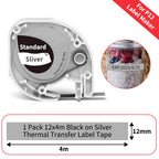 12mm Label Tape for Phomemo P12 & Dymo LetraTag – 4m