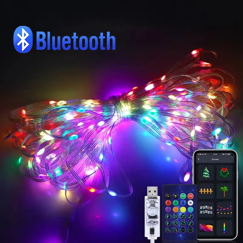 USB Bluetooth RGB LED Fairy String Lights – App Music Sync LED String Lights Richie's