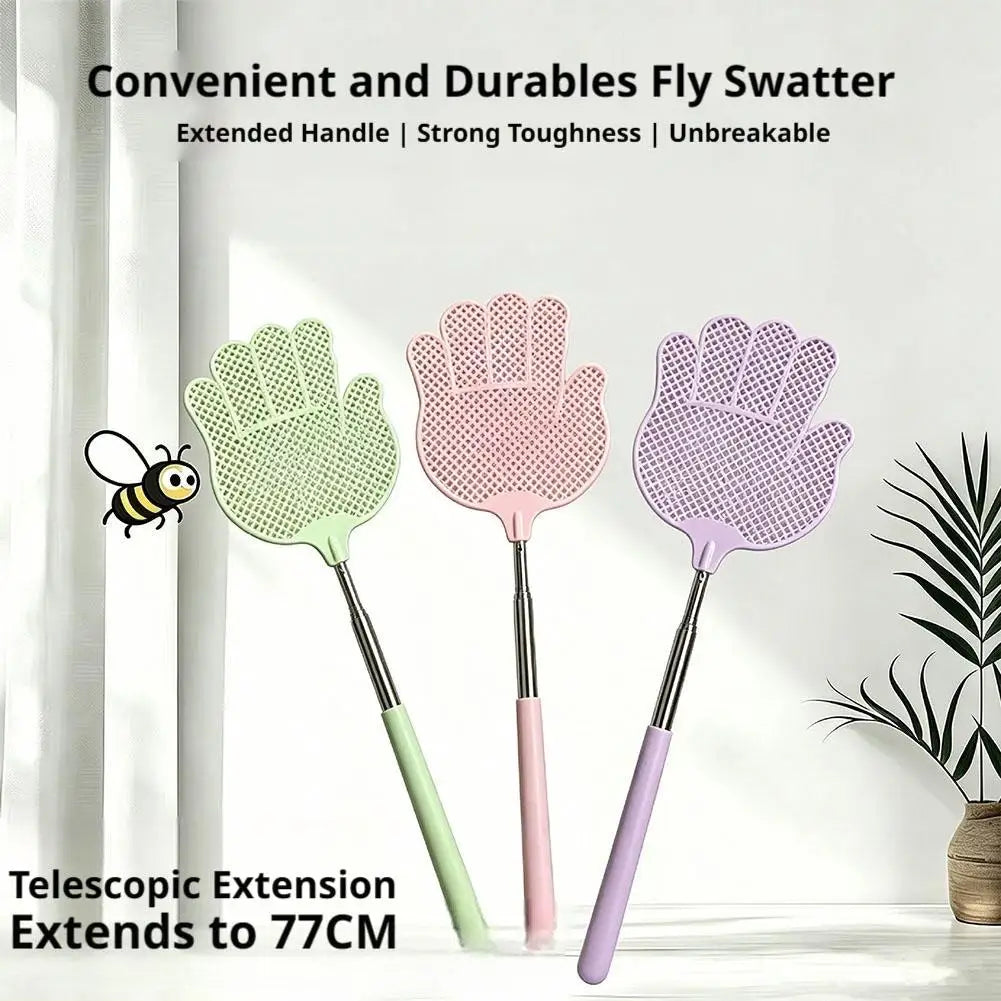 Telescopic Fly Swatter Extendable Stainless Steel Anti-Slip Handle Telescopic Fly Swatter Richie's