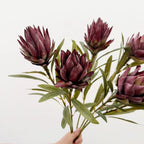 Flocked Artificial Emperor Protea Flower Large Silk Bloom 65cm Artificial Flower Richie's