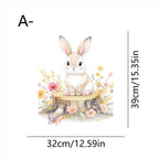 Easter Rabbit Flower Wall Stickers – Removable PVC Decals