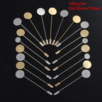 10pcs Cabochon Tray Cameo Brooch Pins Gold Silver DIY Craft Set Brooch Pin Set Richie's