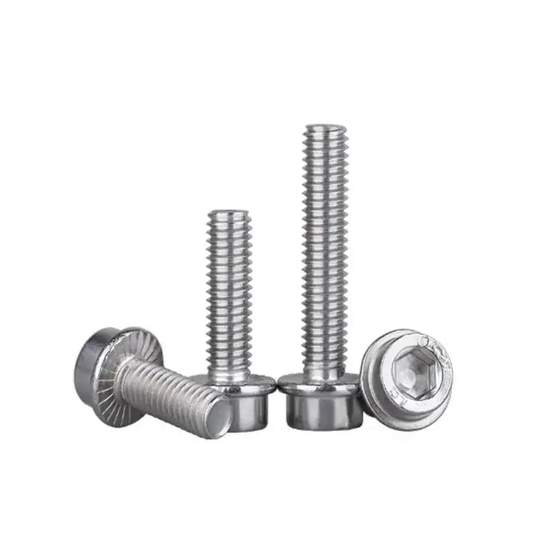 304 Stainless Steel Serrated Flange Hex Socket Screws M2–M8 Flange Hex Screws Richie's