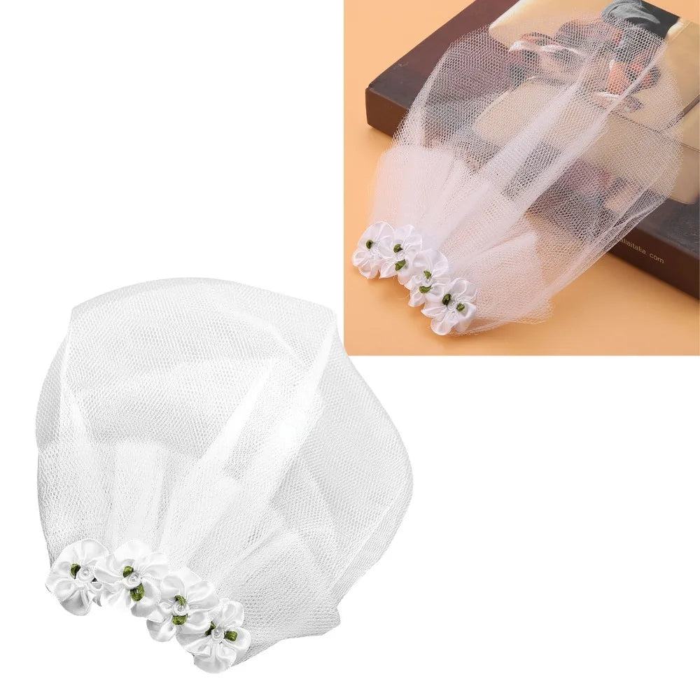 White Tulle Dog Bridal Veil – Lace Floral Pet Headdress Pet Bridal Veil Richie's