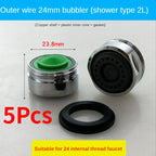 5-Pack Brass Water Saving Faucet Aerator Bubbler Splash Guard Faucet Aerator Richie's 2L-minute-24MM