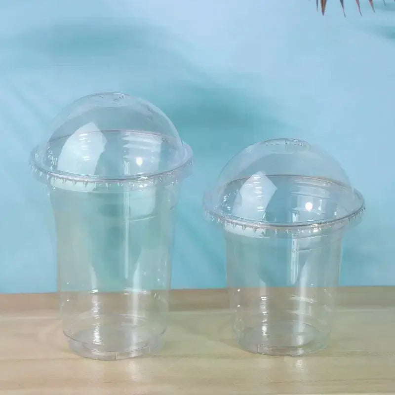 Clear Disposable PET Cups with Lids & Straws – 10 Pack Set Disposable Drinkware Set Richie's