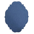 Cotton Linen Embroidered Placemats 45×35cm Anti-Slip Dining Linen Placemats Richie's Navy Blue L