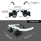 LED Head-Mounted Magnifier Loupe 8X 15X 23X Jeweler Repair Magnifier Loupe Richie's