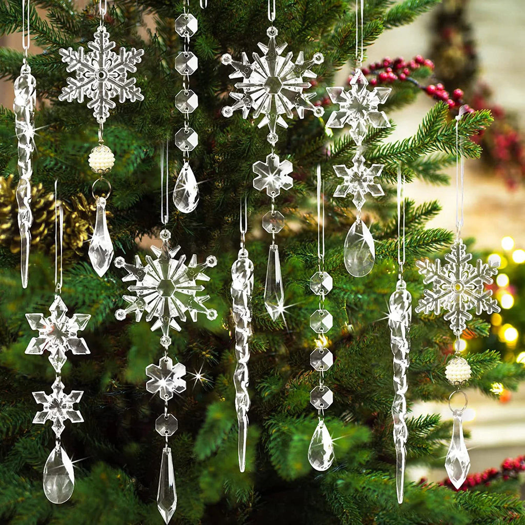 10pcs Acrylic Fake Ice Cone Snowflake Christmas Decorations Christmas Ornaments Richie's