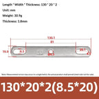 304 Stainless Steel Double Hole Flat Gasket Straight Plate Metal Flat Gasket Richie's 140x20x2cm B