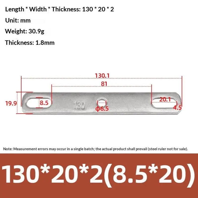 304 Stainless Steel Double Hole Flat Gasket Straight Plate Metal Flat Gasket Richie's 140x20x2cm B
