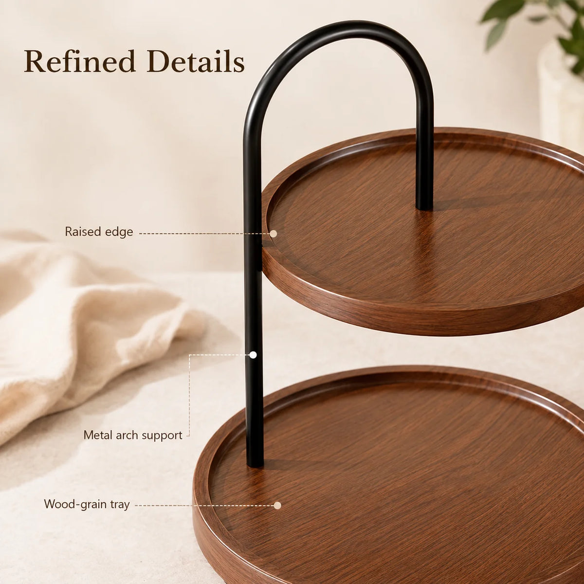 2-Tier Round Wooden Countertop Organizer Tray – Bathroom Wooden Organizer Tray Richie's