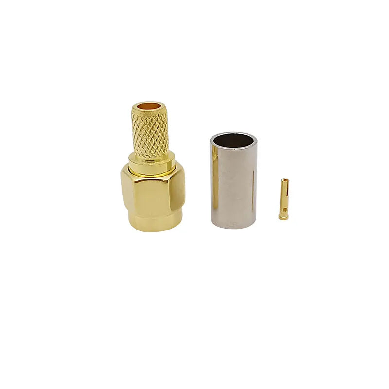 10Pcs RP-SMA Male RF Connector for RG58 LMR195 LMR200 Cable RF Coax Connector Richie's