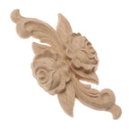 Unpainted Wood Carved Rose Flower Applique Furniture Ornament Wood Carved Applique Richie's