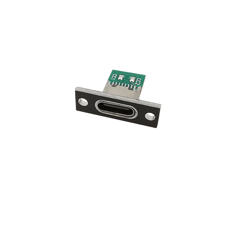 USB Type C 6-Pin Female Socket Connector with Fixing Plate USB C Connector Richie's