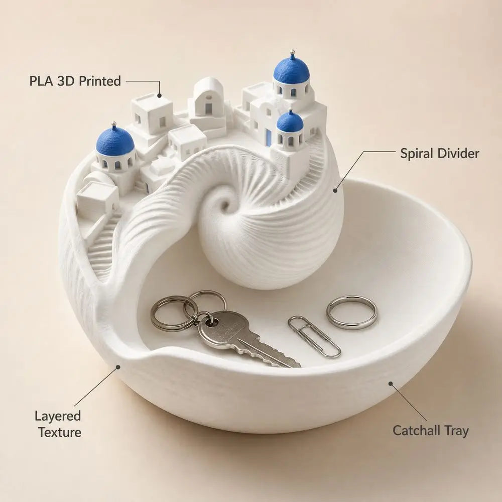 Conch Shell Catchall Bowl Spiral Divider Desktop Organizer Tray Decorative Organizer Tray Richie's