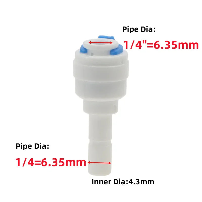 5pcs RO Water Quick Coupling 3/8" OD to 1/4" Stem Pipe Fittings Pipe Fittings Richie's PU 1I4-1I4 Plug Pipe Connector