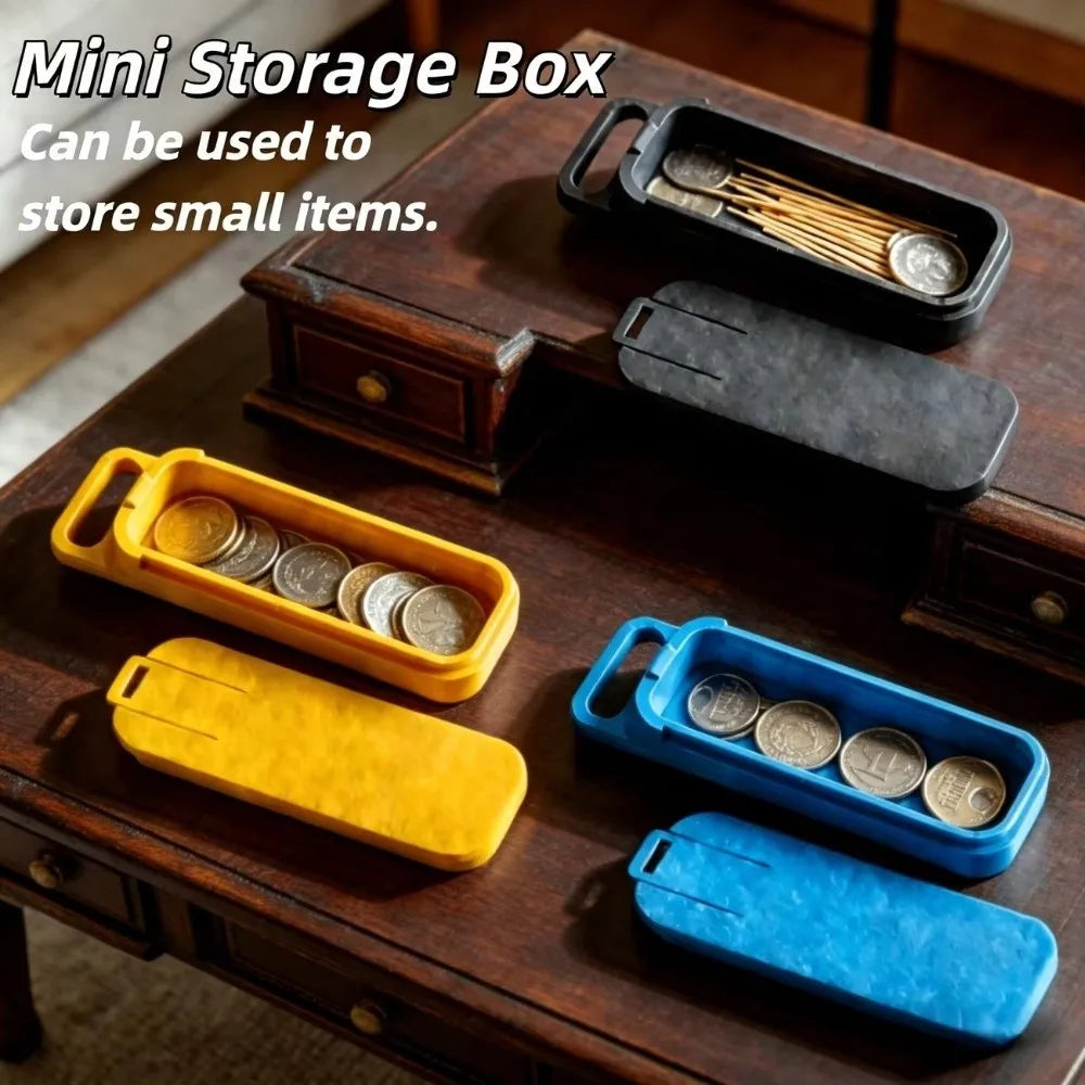 2-Pack Mini Portable Storage Box Sliding Lid & Handle Mini Storage Box Richie's