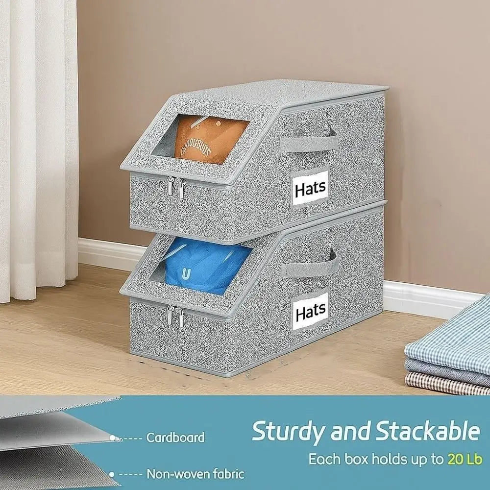 Zippered Hat Storage Box with Window – Foldable Cap Organizer Hat Storage Box Richie's