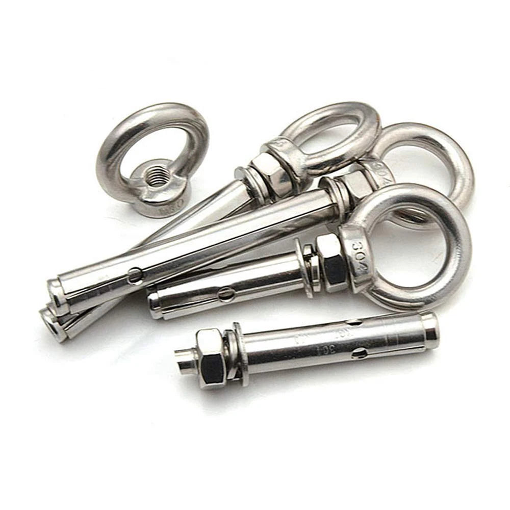 5-Pack Stainless Steel Eyebolt Expansion Anchors Ring Screw Eyes Eyebolt Expansion Anchors Richie's