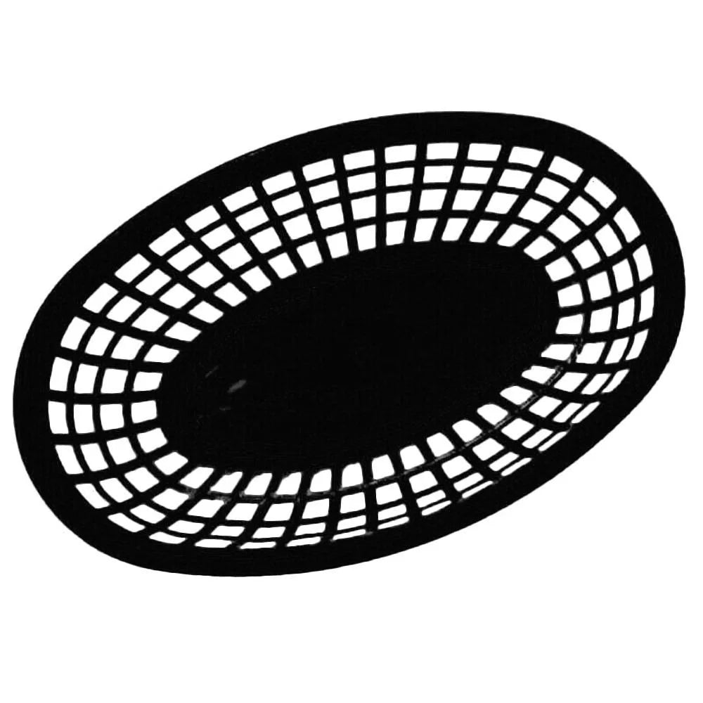 Reusable Oval Plastic Food Serving Basket – Snack & Hot Dog Tray Food Serving Basket Richie's Black