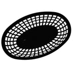 Reusable Oval Plastic Food Serving Basket – Snack & Hot Dog Tray Food Serving Basket Richie's Black