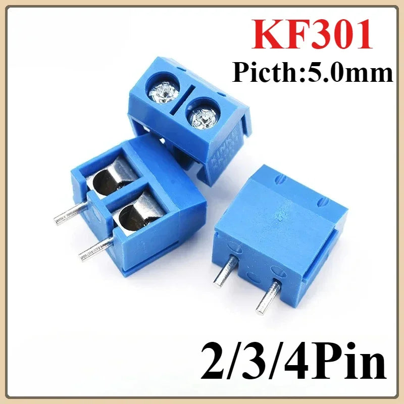 KF301 PCB Screw Terminal Block 2P 3P 4P 5mm Pitch Plug-In PCB Terminal Block Richie's 20Pcs 4P