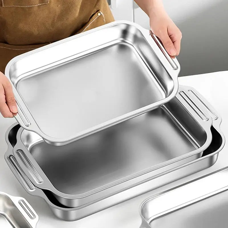 Stainless Steel Baking Pan with Lid – Roasting & Serving Dish Baking Pan Richie's