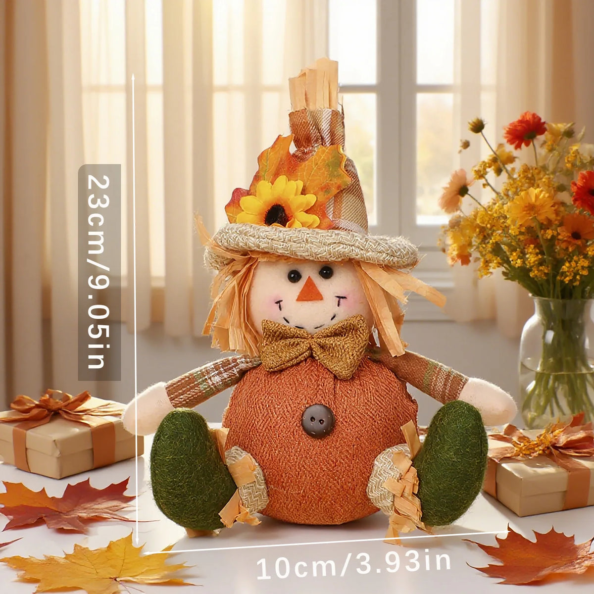Rustic Autumn Scarecrow Decor – Plaid Sunflower Farmhouse Accent Seasonal Scarecrow Decor Richie's 1pc Style 3