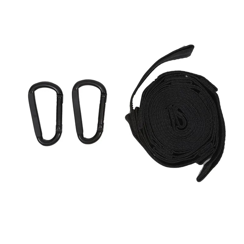 2PCS Hammock Tree Straps 600 lbs – Polyester 5-Ring Straps Hammock Straps Richie's black with 2 button