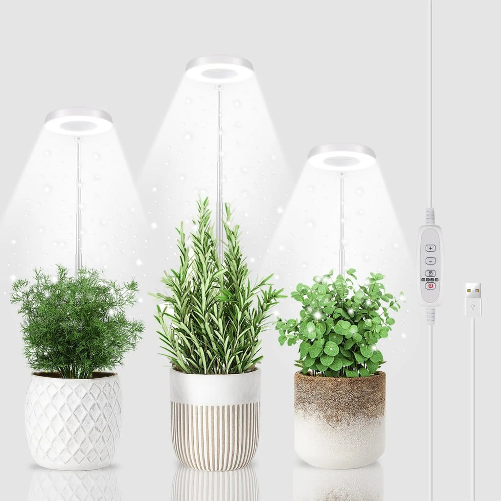 KEBINCPLED Angel Ring LED Grow Light | Full Spectrum USB 5V LED Grow Light Richie's 3PCS White 6000K USB No plug