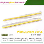 10PCS Color Gilded Pin Headers 2.54mm Single & Double Row Set PCB Pin Headers Richie's Yellow Iron 10PCS