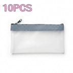 Zippered Money Pouch PVC Cash Bag for Coins, Bills & Office Zippered Money Pouch Richie's Blue 10pcs
