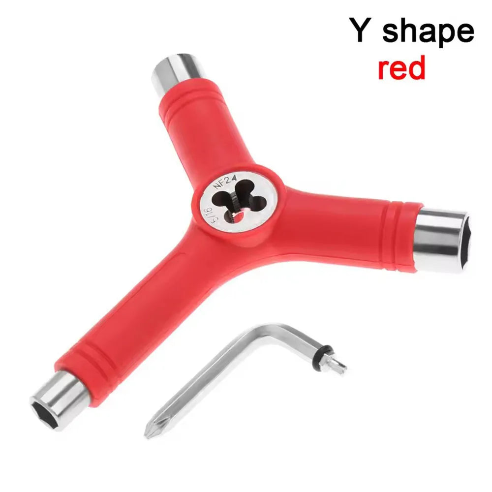 Y-Type All-In-One Skateboard Multi-Tool Wrench & Screwdriver Skateboard Multi-Tool Richie's Red