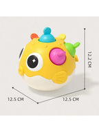 Baby Pufferfish Rattle Tumbler Toy | Teether & Bells 0–12M Baby Rattle Toy Richie's HLX235