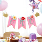 Baby Girl 1st Birthday High Chair Banner – Floral Rustic Decor Party Banner Decoration Richie's