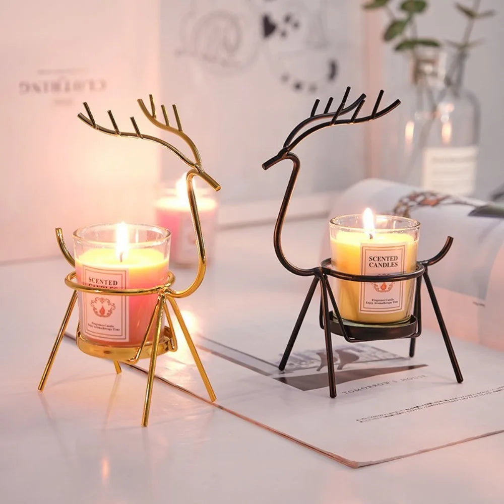 Metal Reindeer Candle Holder Christmas Table Decor Gift Candle Holder Richie's