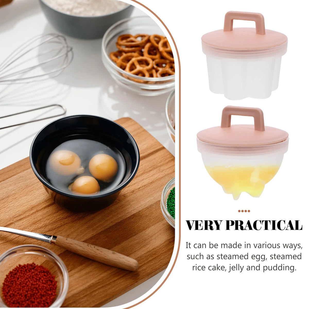 4-Piece Microwave Egg Poacher Steamer Cups – Pink Set Egg Steamer Cups Richie's