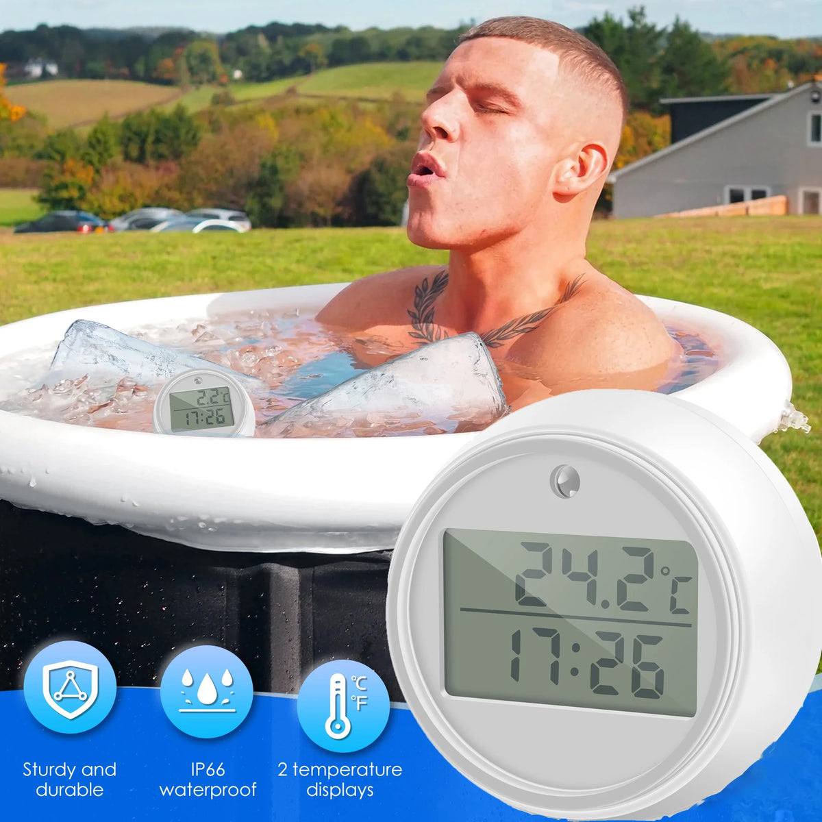 Floating Digital Pool Thermometer with Timer & LED Alert Pool Thermometer Richie's