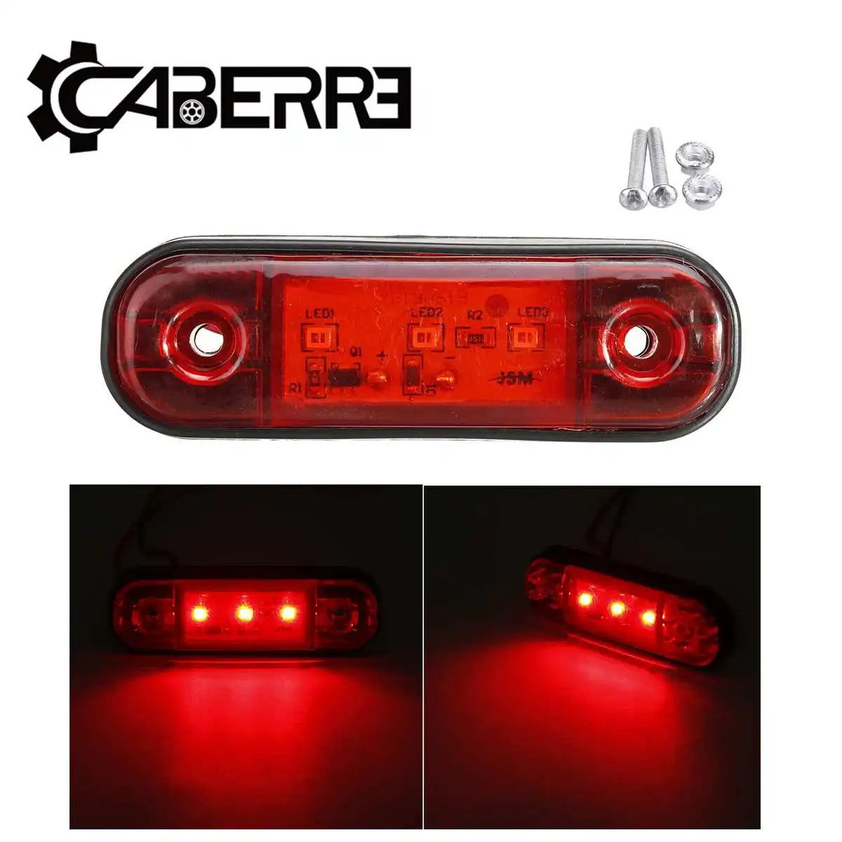 12V 24V Oval LED Side Marker Clearance Lights – Truck Trailer LED Marker Light Richie's 6pcs Red