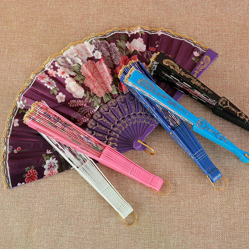 Vintage Silk Folding Hand Fan – Décor, Dance & Gift Decorative Folding Fan Richie's