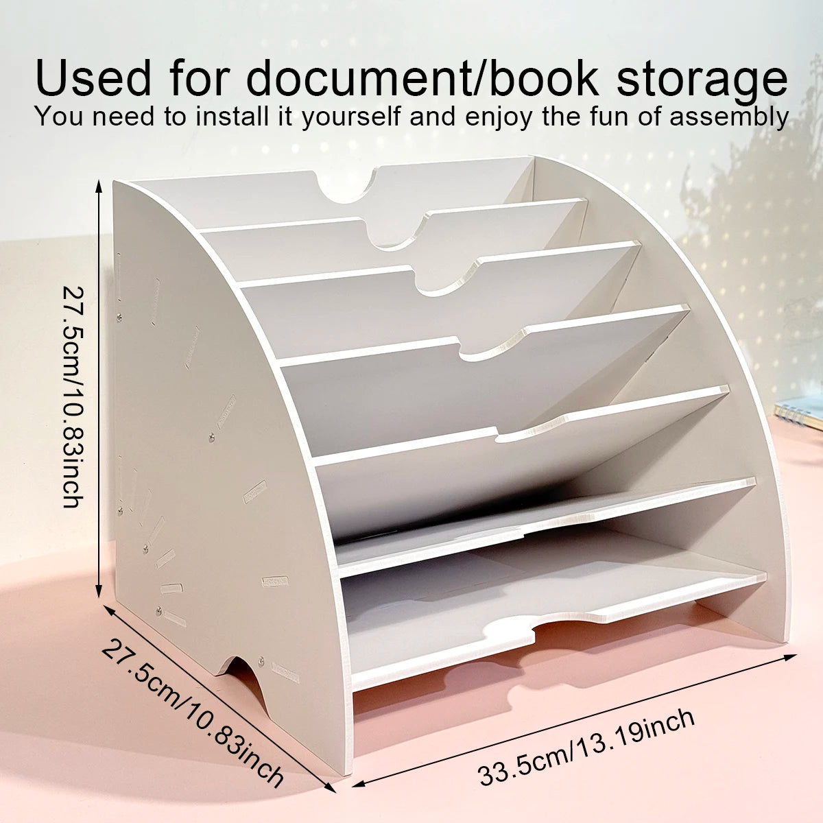 White 7-Tier Desk File Organizer – A4 Paper Holder Desk File Organizer Richie's