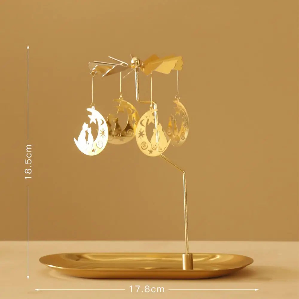 Metal Rotating Candle Holder – Spinning Tealight Candlestick Rotating Candle Holder Richie's Without Tray-4