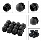 12 Pcs Round Furniture Tube Plugs Non-Slip Black Floor Leg Caps Furniture Leg Caps Richie's